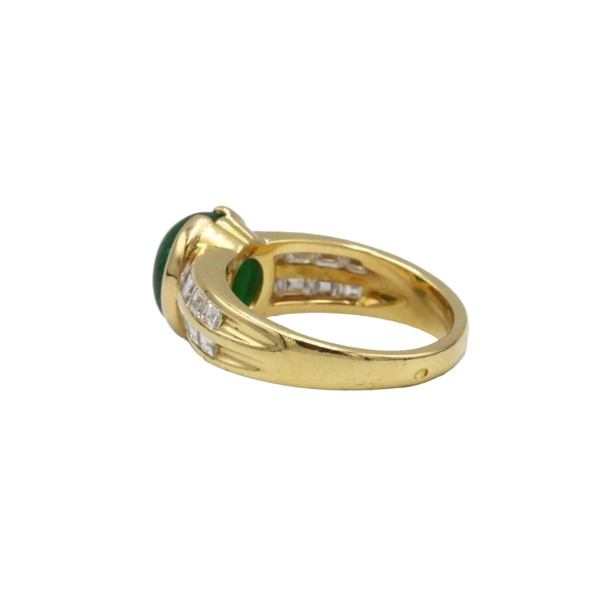 Bague Bandeau en or jaune, émeraude et diamants - Image 3