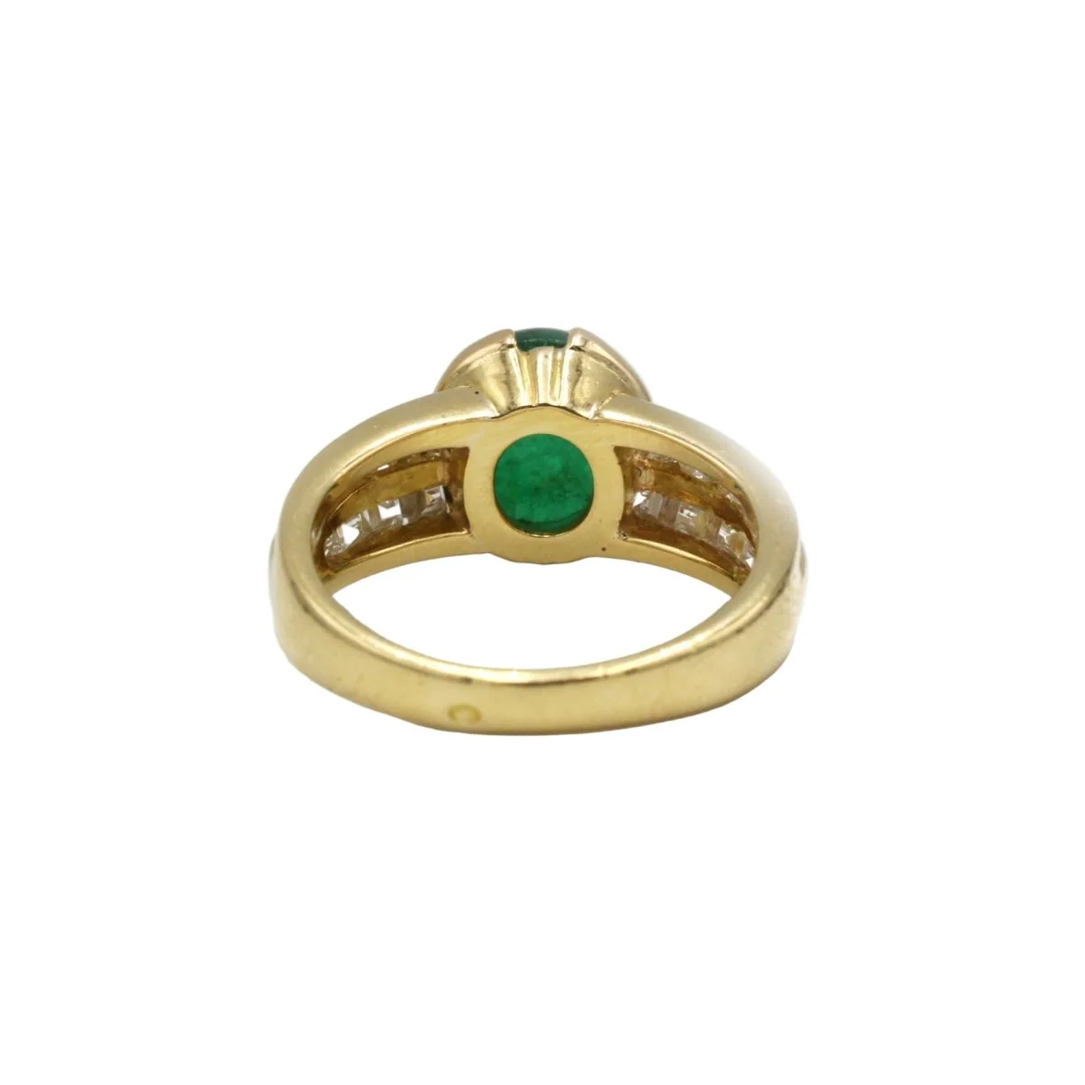 Bague Bandeau en or jaune, émeraude et diamants - Image 4