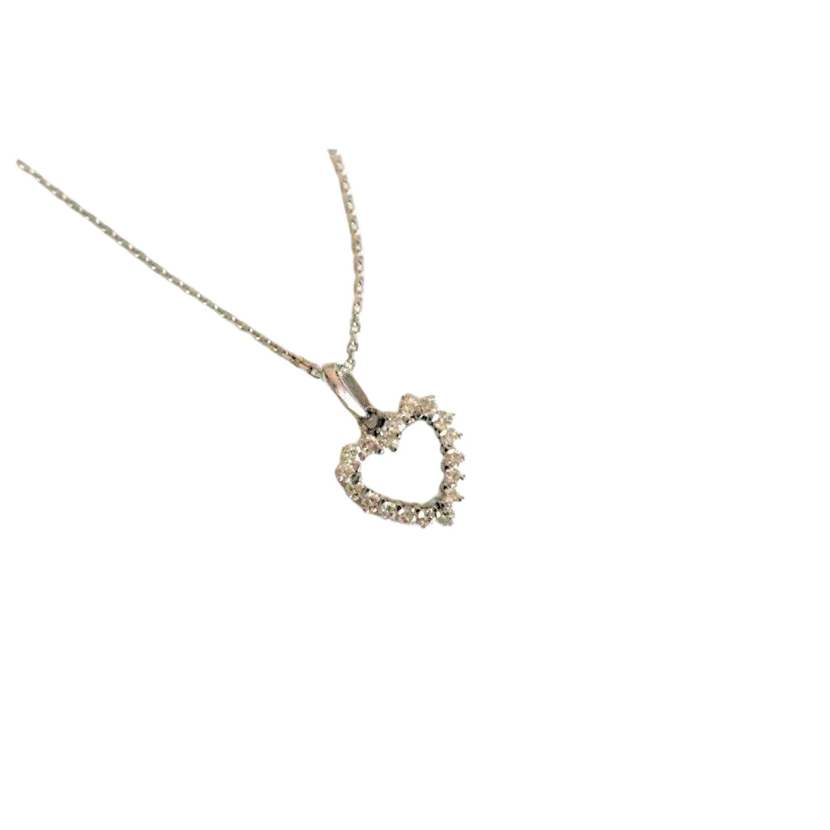 Collier Pendentif Coeur en or blanc et en diamants - Image 4