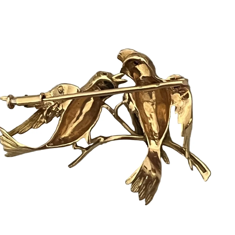 6597 - Broche Oiseaux Or Jaune - Image 2