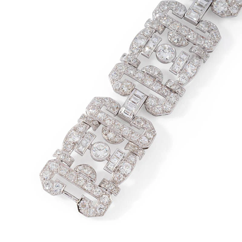 Bracelet Art Déco en platine  et diamants - Image 4