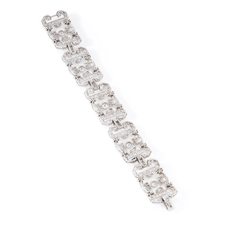 Bracelet Art Déco en platine  et diamants - Image 5