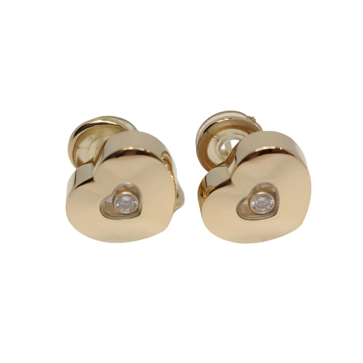 Boucles d'oreilles CHOPARD "Happy Diamonds" en or jaune et diamants