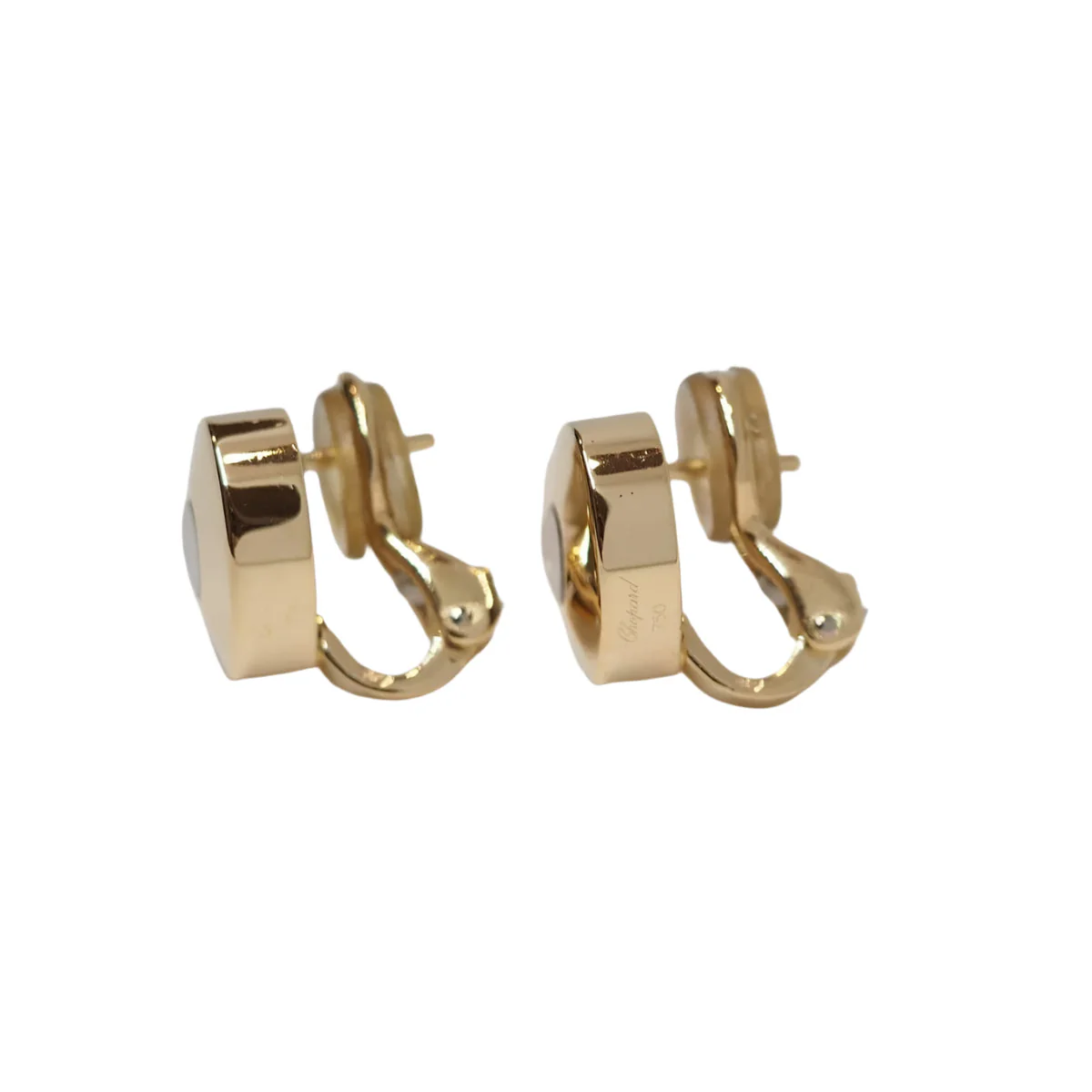 Boucles d'oreilles CHOPARD "Happy Diamonds" en or jaune et diamants - Image 2