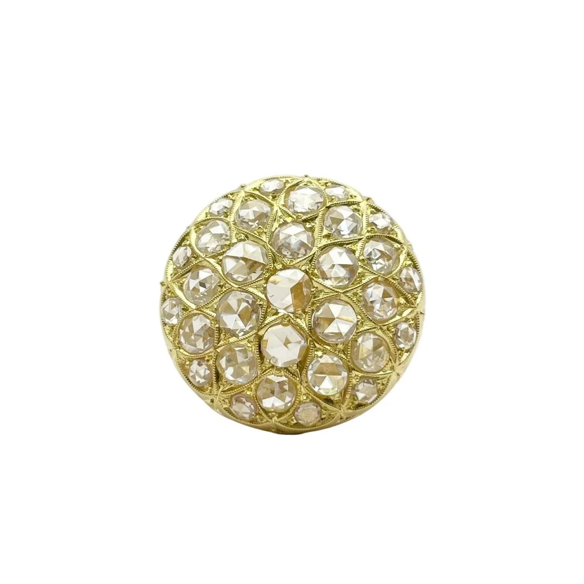 Bague Dôme en or jaune et diamants