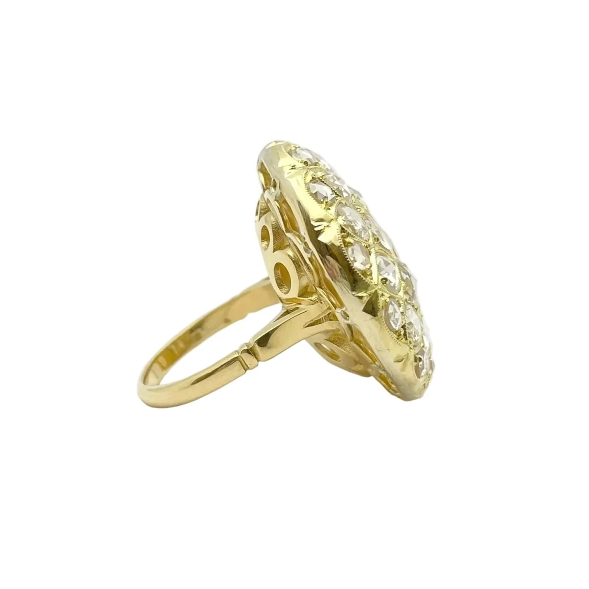 Bague Dôme en or jaune et diamants - Image 4