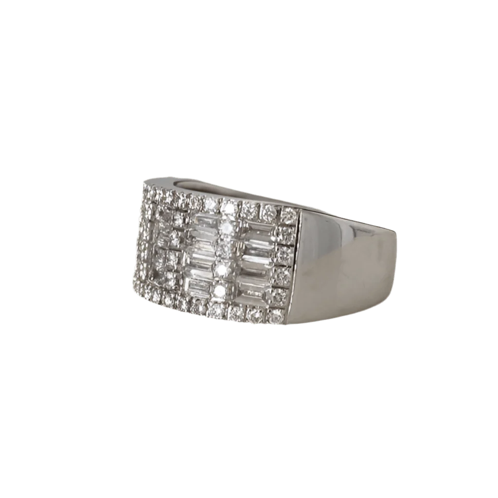 Bague en or blanc et diamants - Image 3
