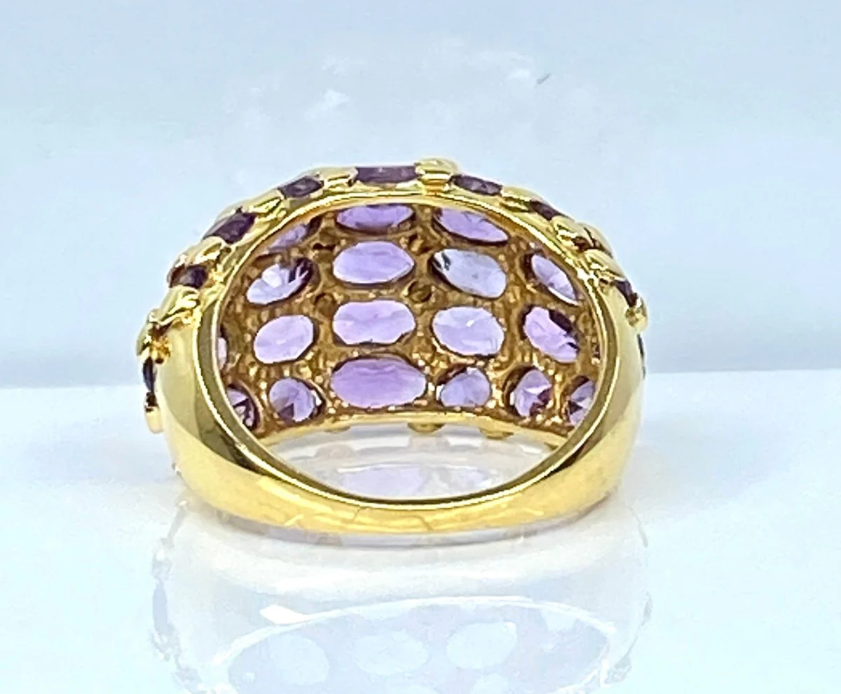 Bague en or jaune 18 carats sertie de 29 améthystes - Image 6