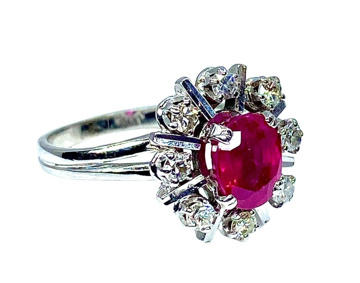 Bague en or blanc 18 carats en rubis et diamants - Image 6