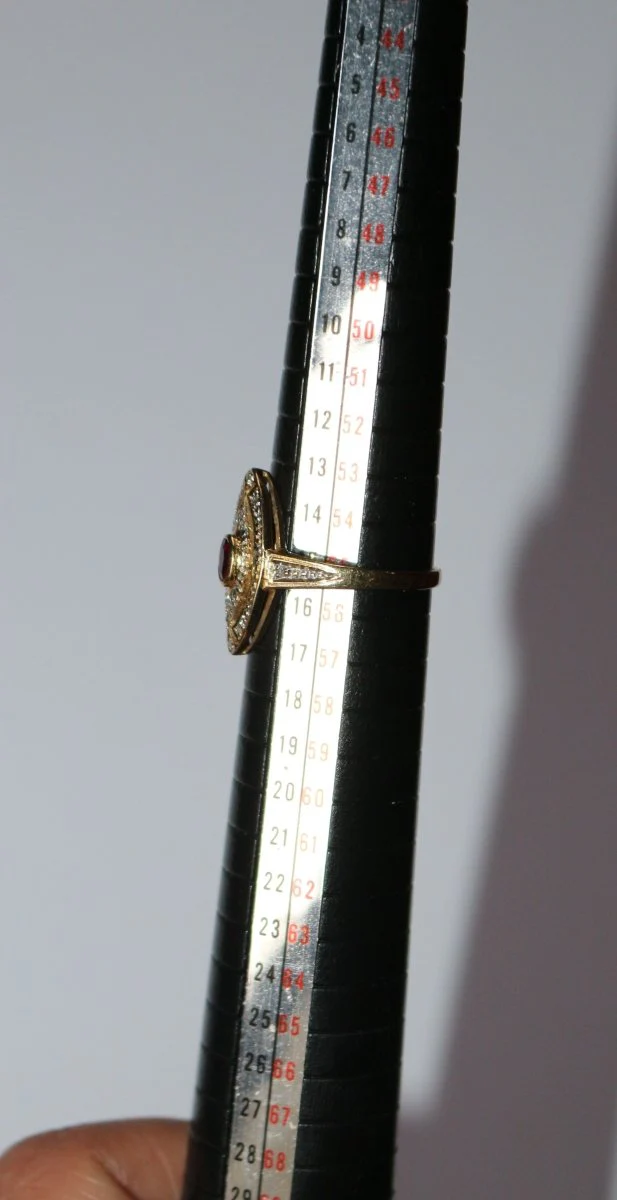 Bague marquise rubis diamants - Image 5