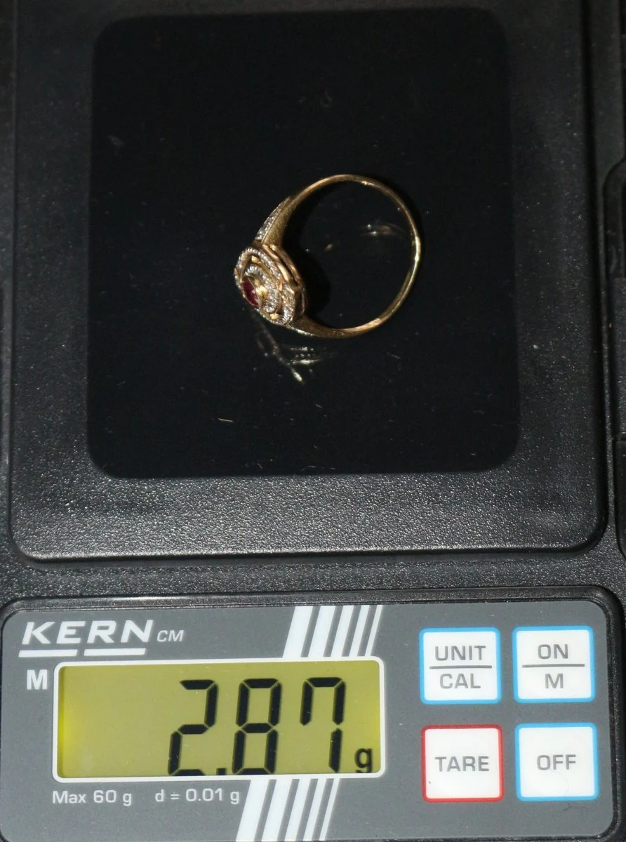 Bague marquise rubis diamants - Image 8