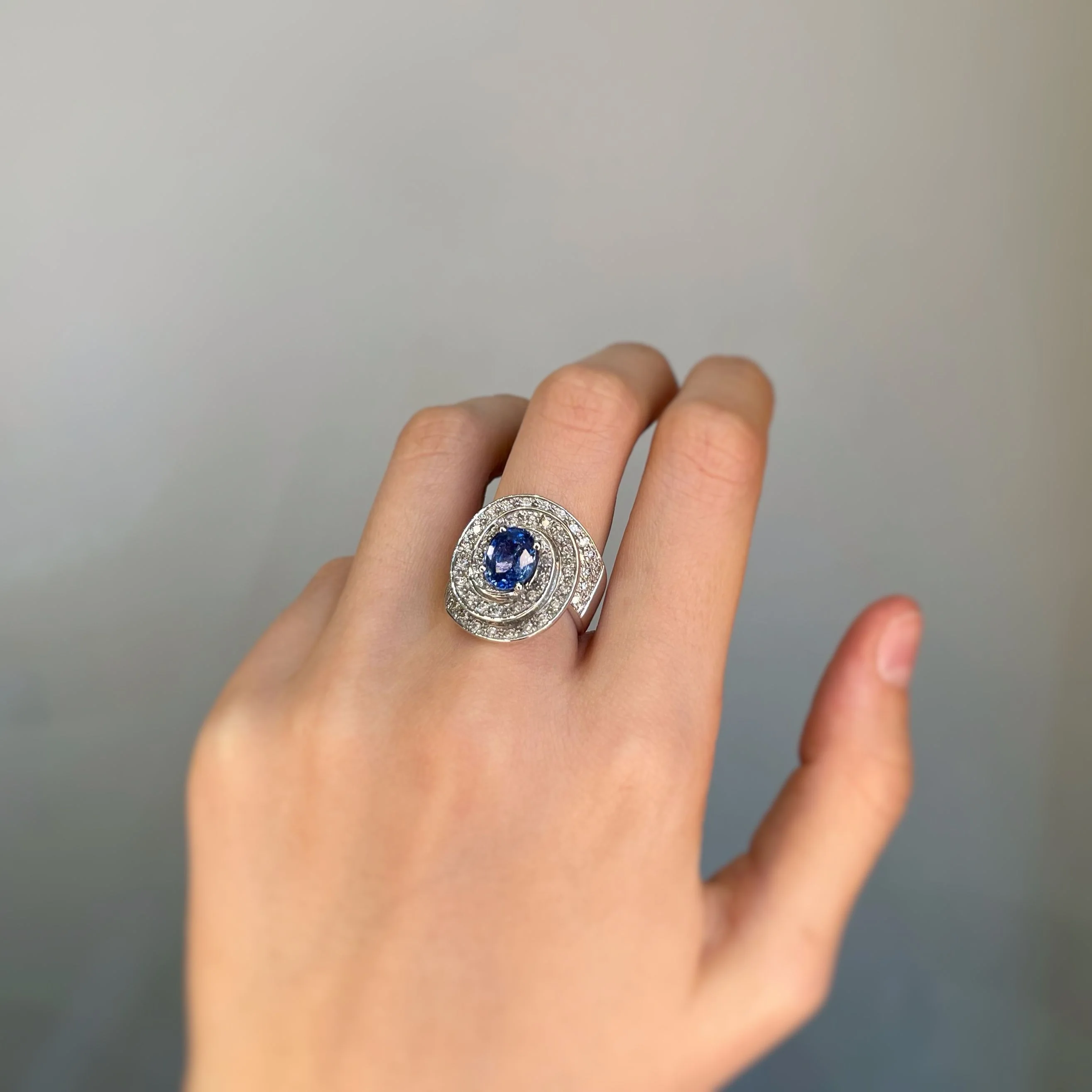 Bague - Or, Saphir Et Diamants - Image 4