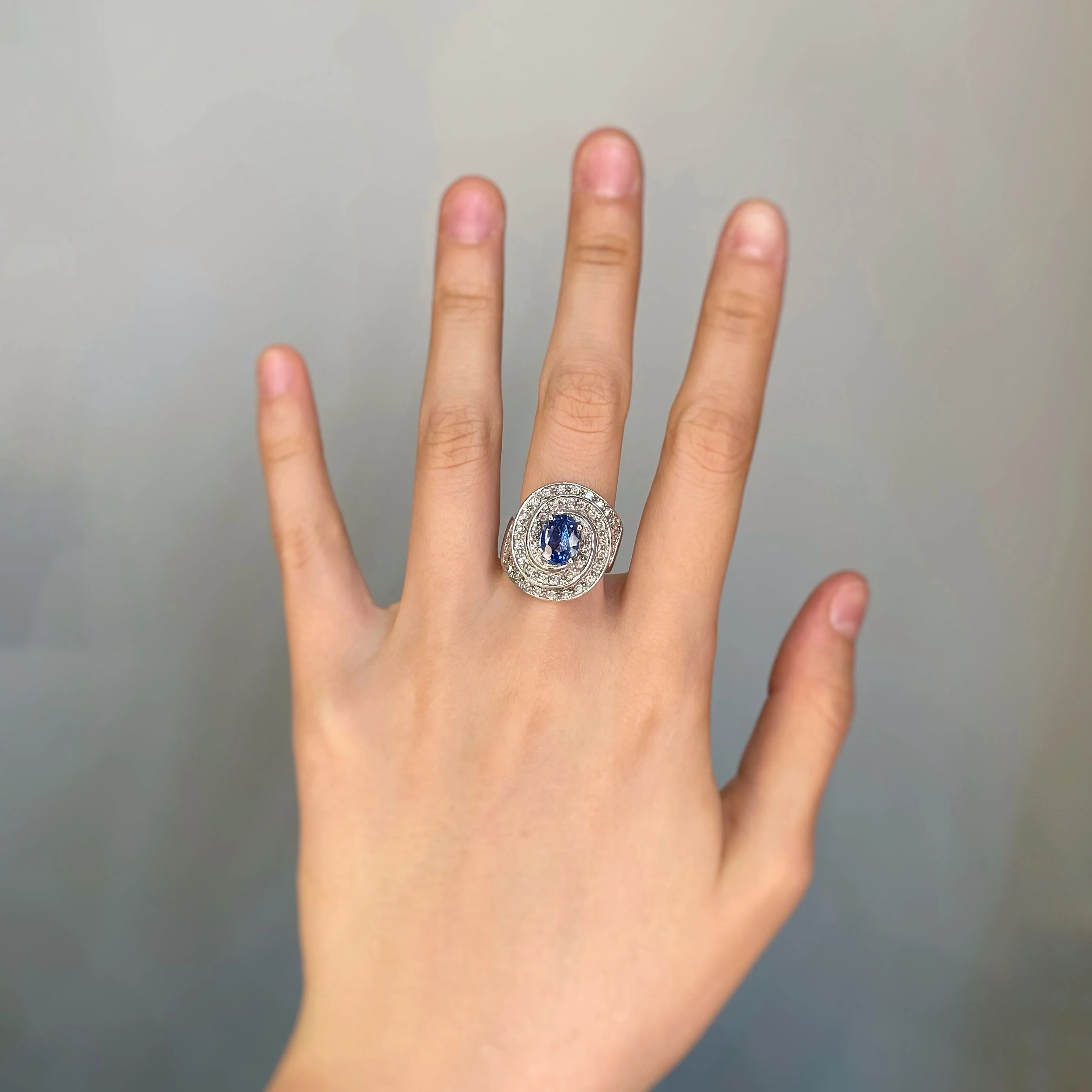 Bague - Or, Saphir Et Diamants - Image 5