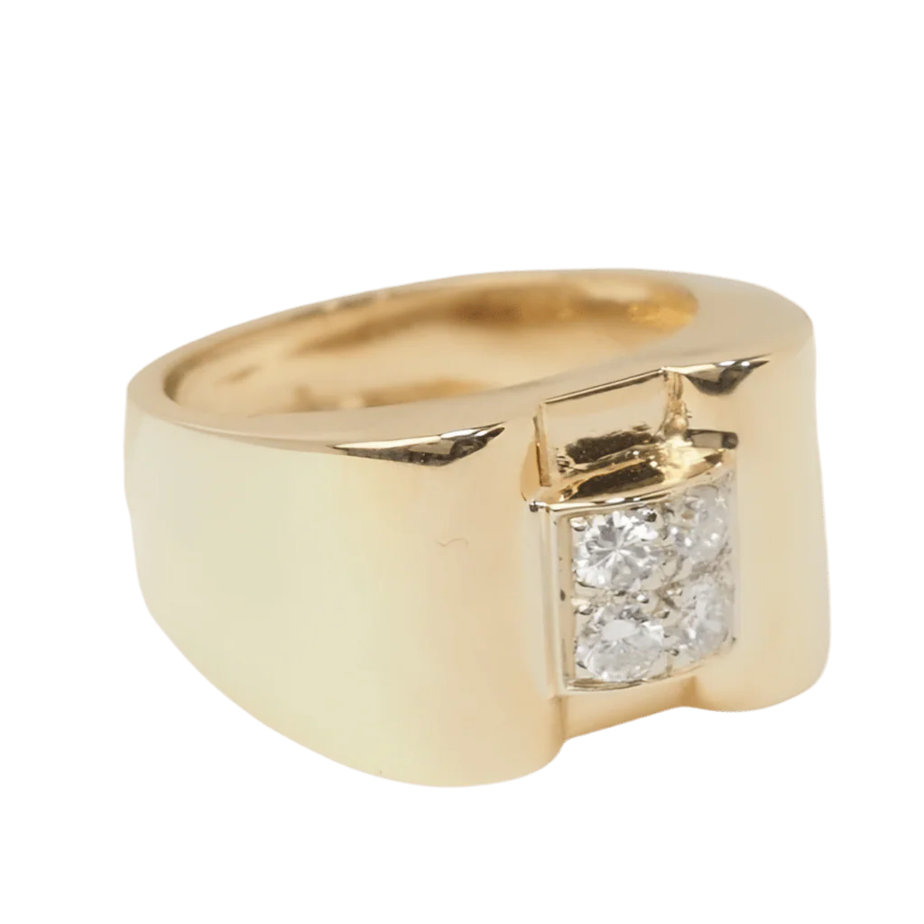 Bague Tank en or jaune et diamants - Image 5