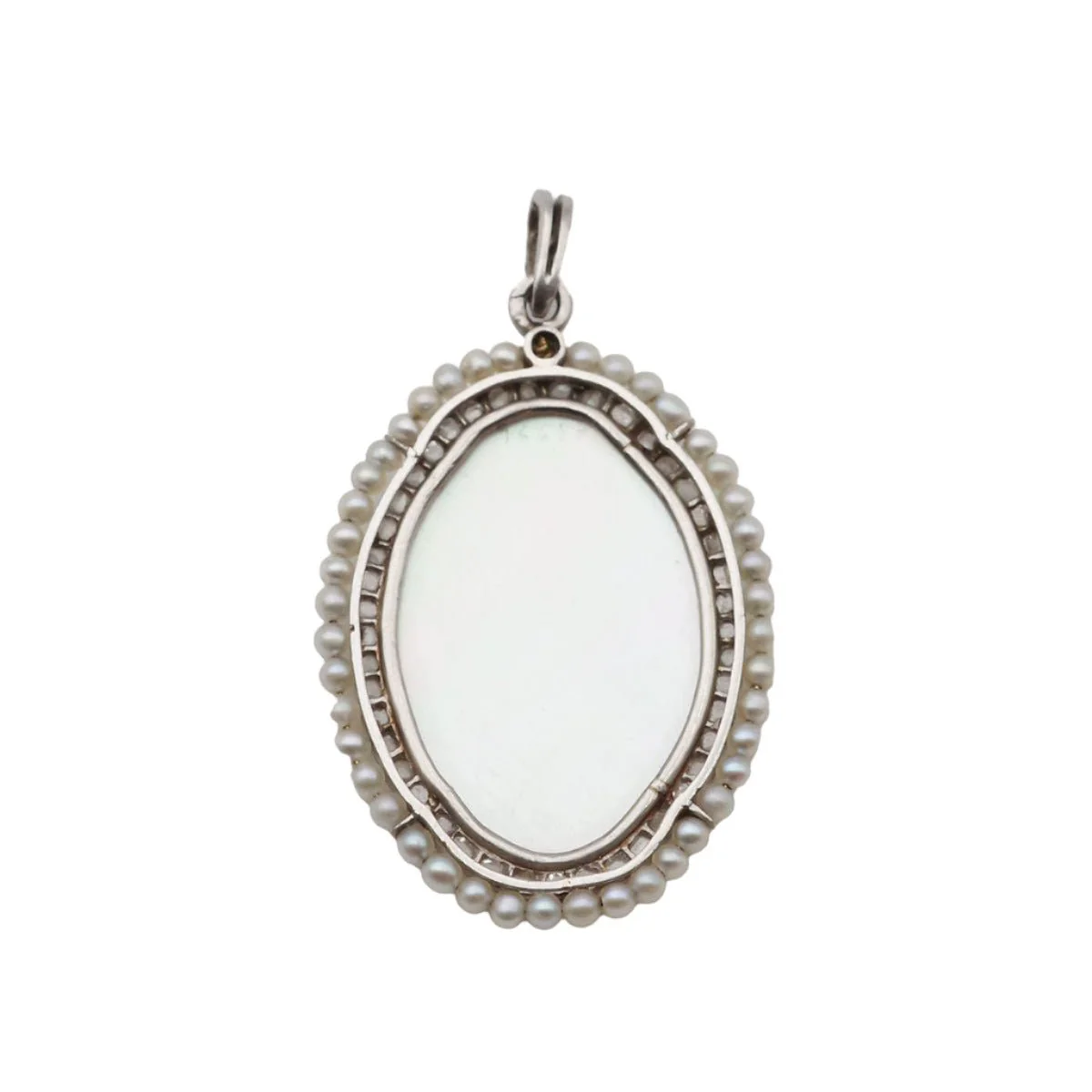 Pendentif en platine, perles et diamants - Image 3