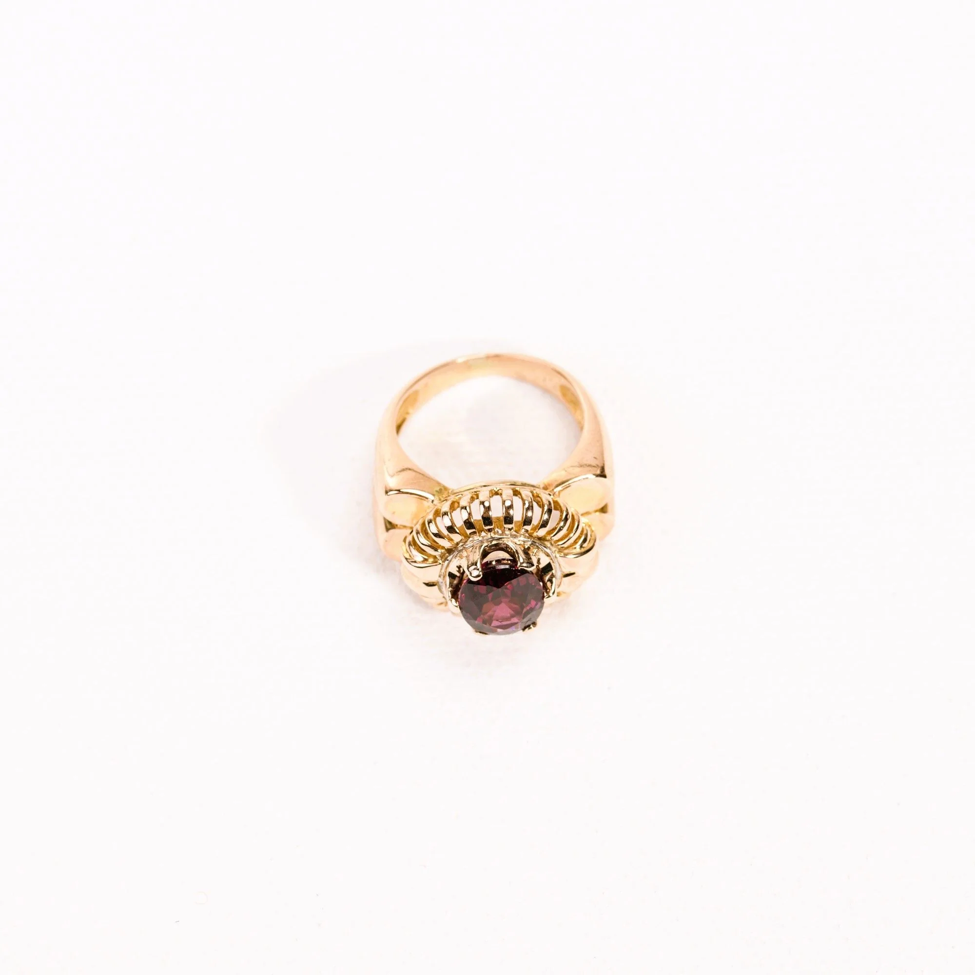 Bague Cocktail grenat rhodolite en or jaune - Image 5