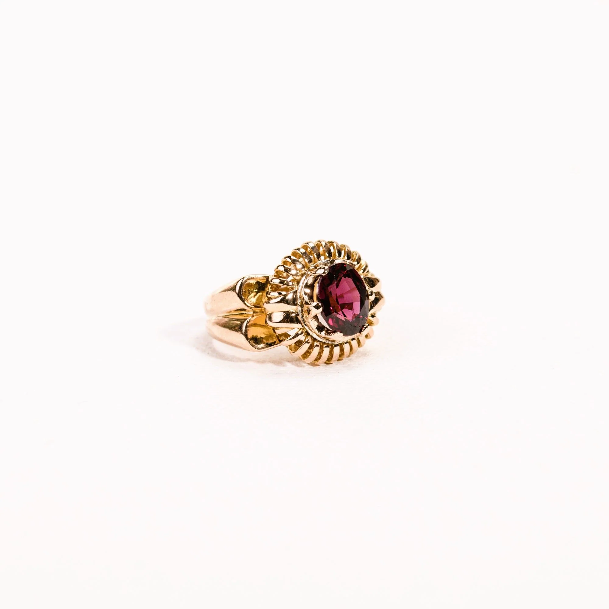 Bague Cocktail grenat rhodolite en or jaune - Image 6