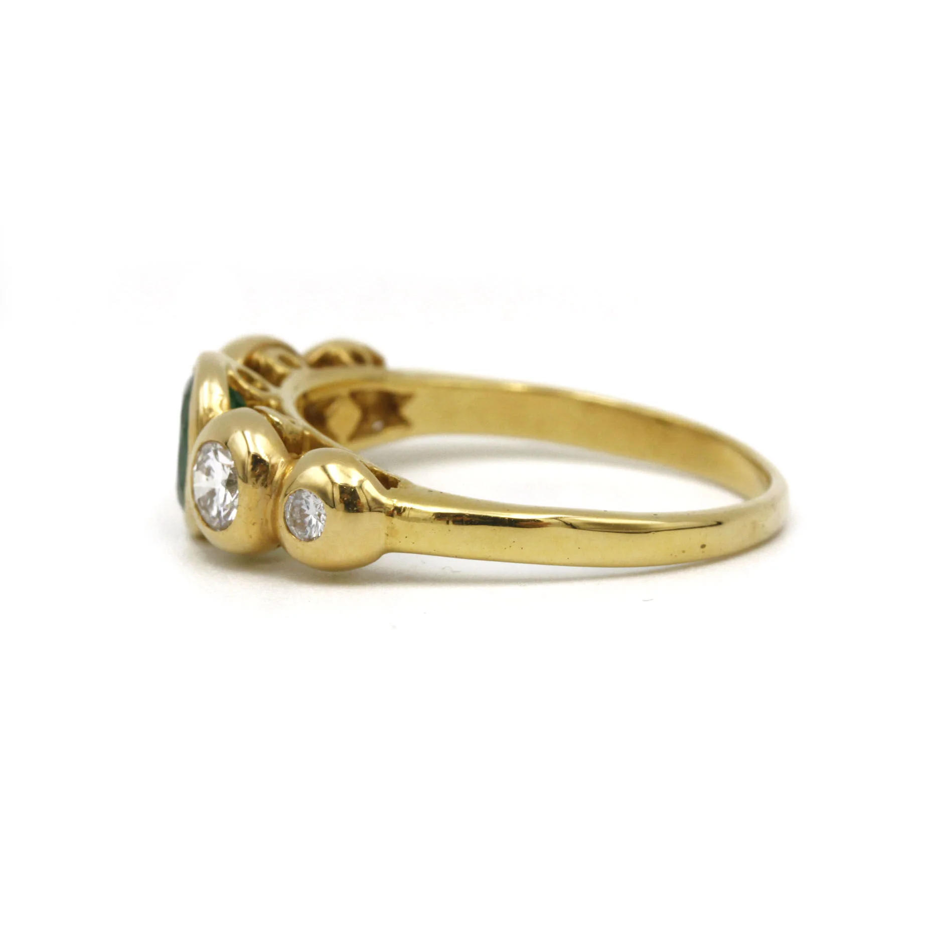 Bague - Or, Diamants Et Emeraude - Image 2