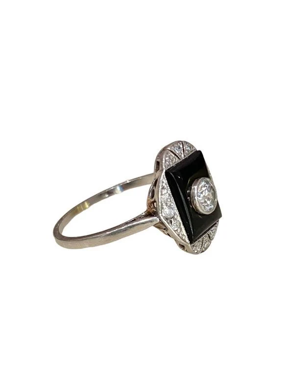Bague Art Déco, en platine et diamants - Image 5