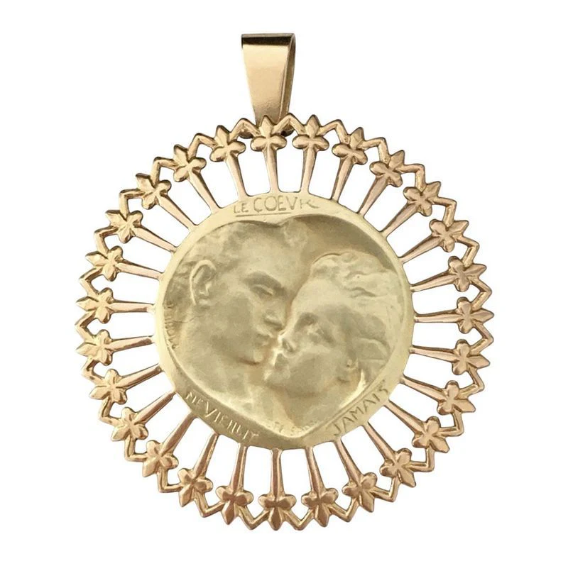 Médaille en or jaune et or rose