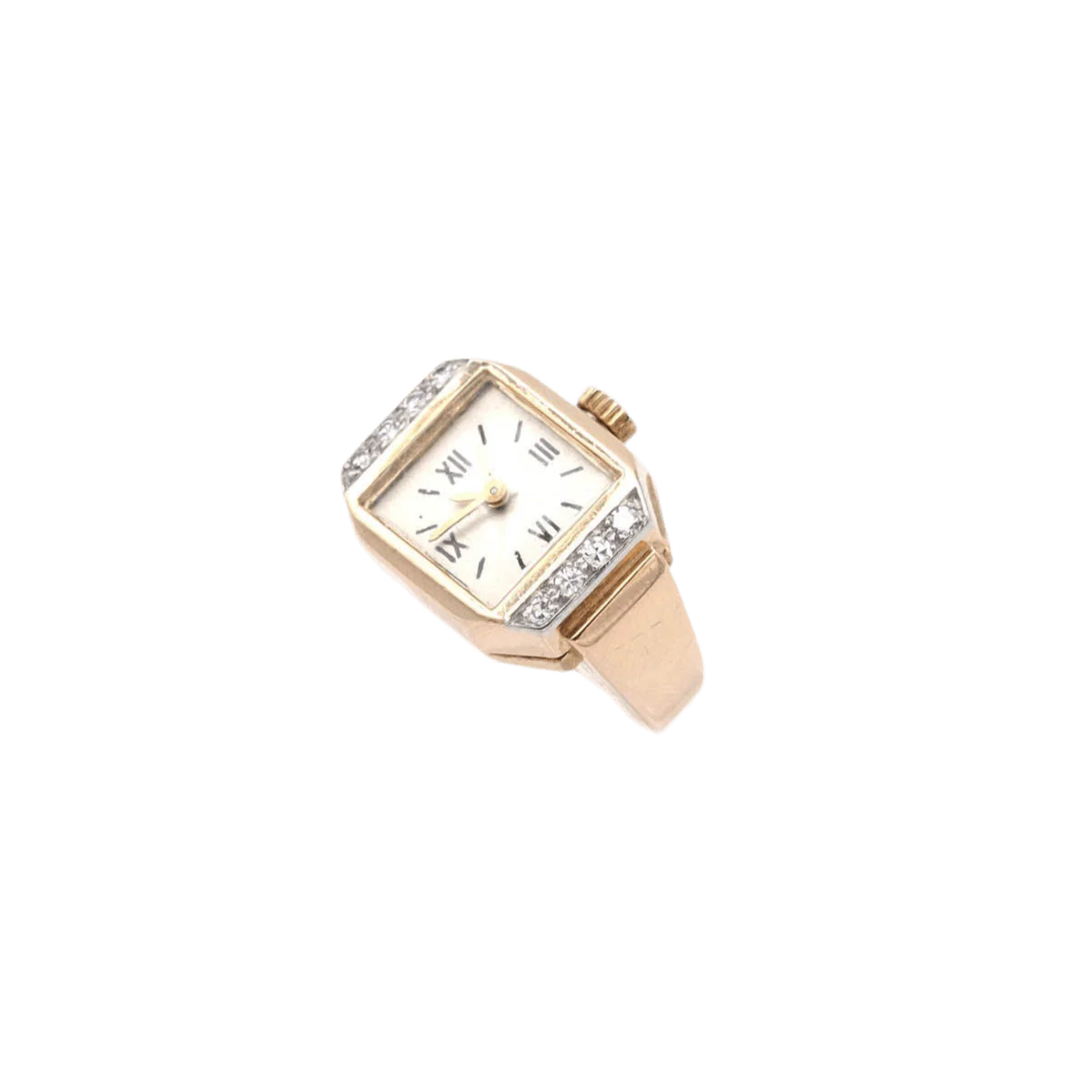 Bague montre Tank en or jaune et diamants - Image 3