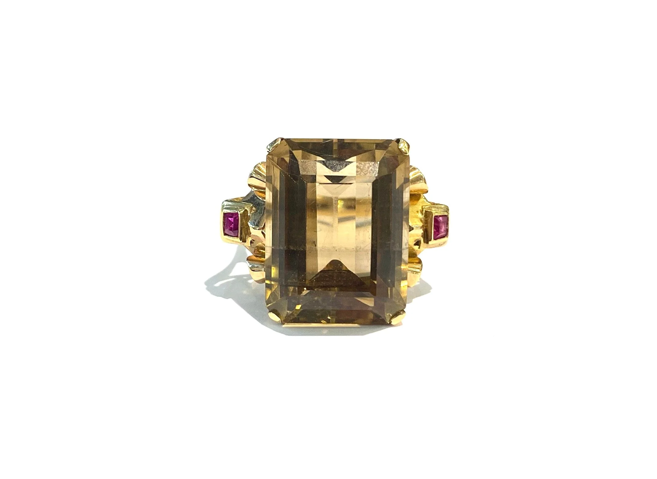 BAGUE DES ANNÉES 40 EN OR JAUNE ET CITRINE - Image 3