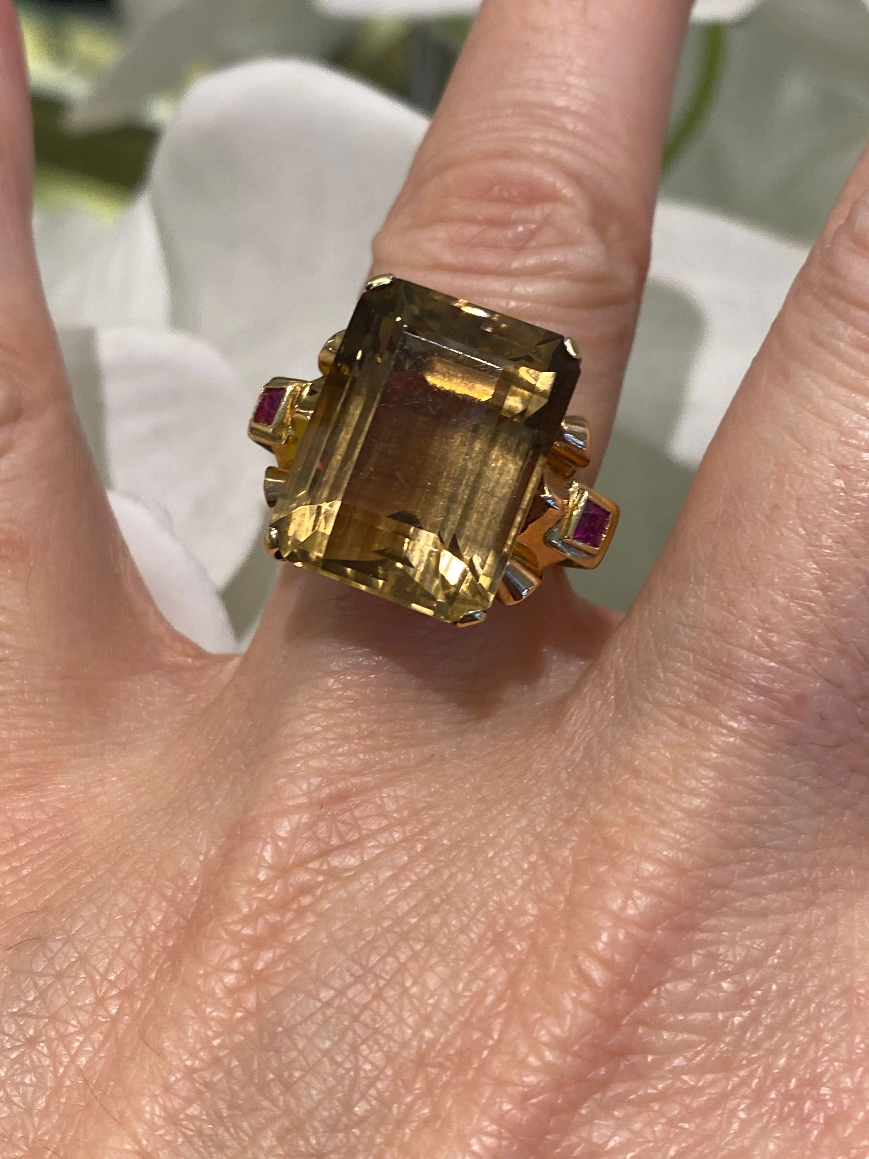 BAGUE DES ANNÉES 40 EN OR JAUNE ET CITRINE - Image 4