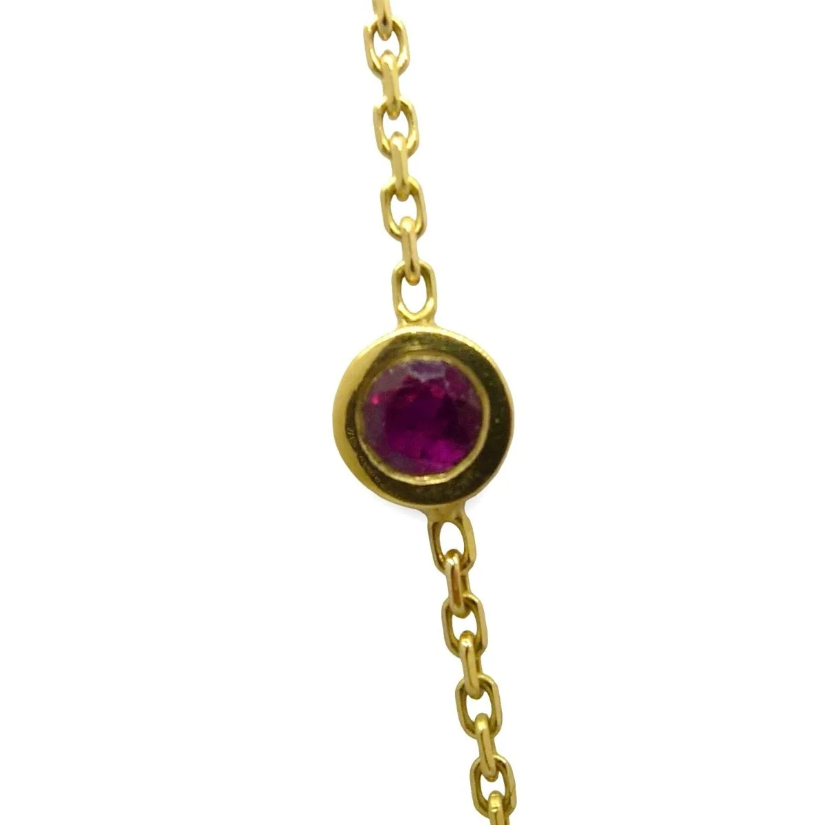 Collier Chaîne en or jaune et rubis - Image 2