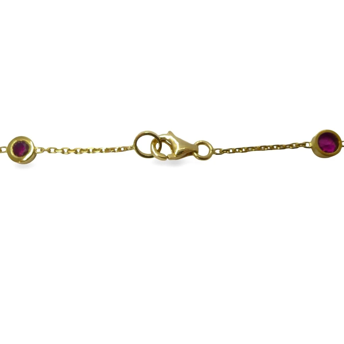 Collier Chaîne en or jaune et rubis - Image 3