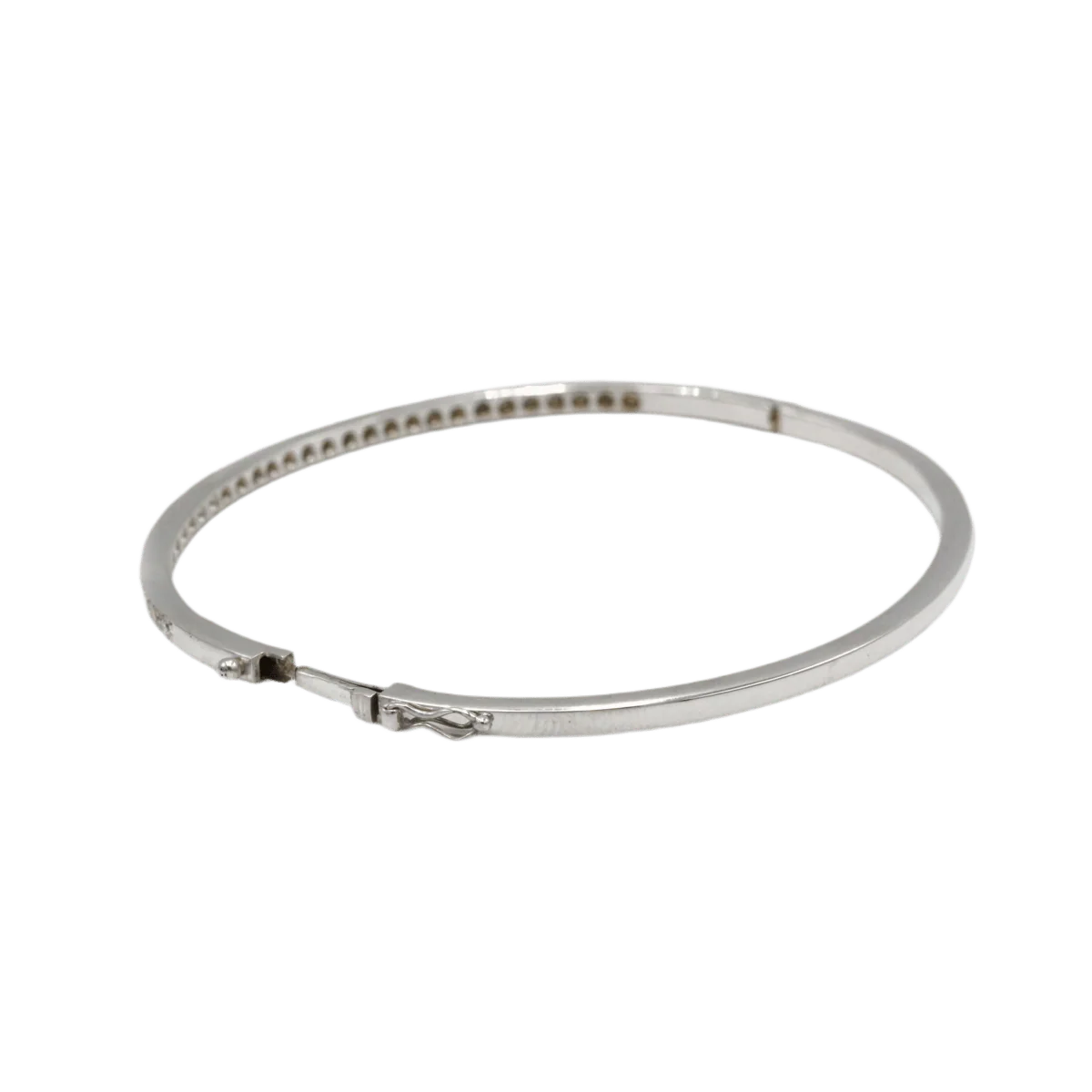 Bracelet Jonc en or blanc et diamants - Image 3