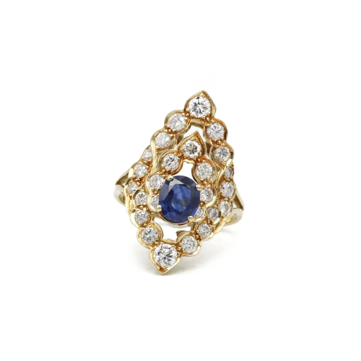 Bague - Or, Saphir & Diamants