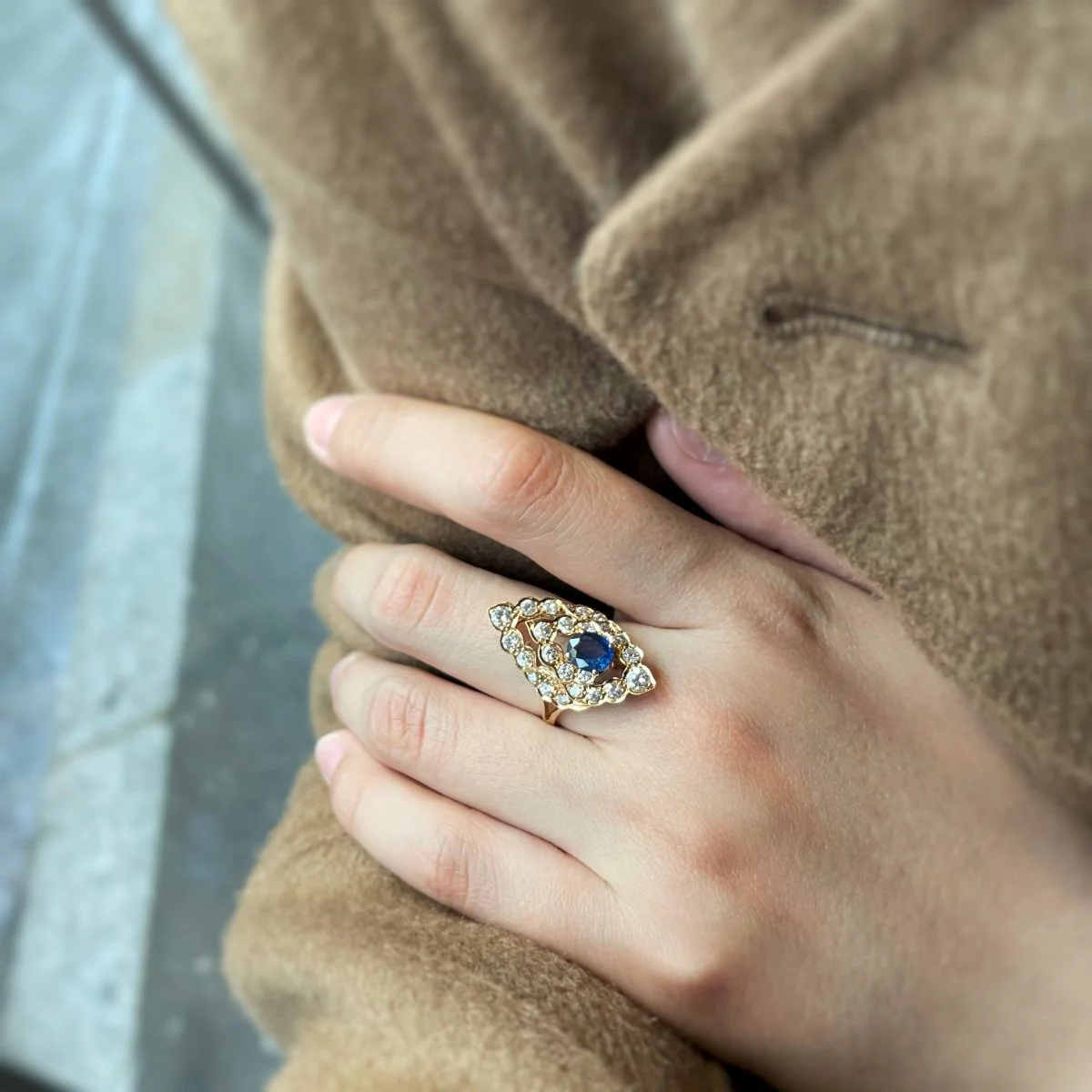 Bague - Or, Saphir & Diamants - Image 4