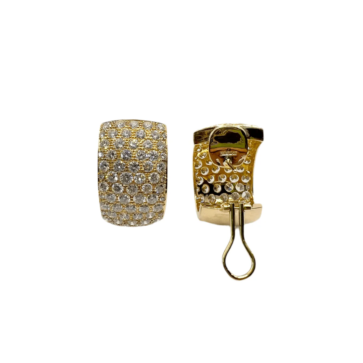 Boucles d'oreilles en or jaune et diamants - Image 2