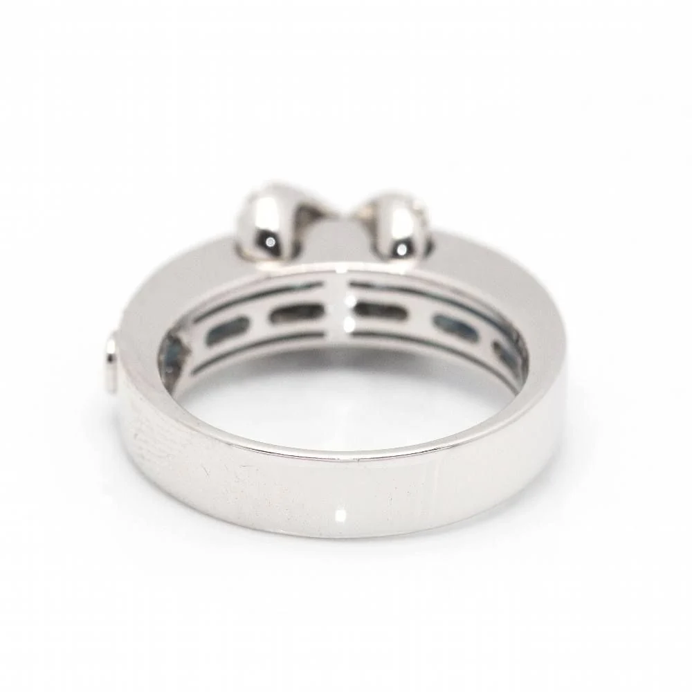 Bague en or blanc, topazes et diamants d'occasion - Image 3