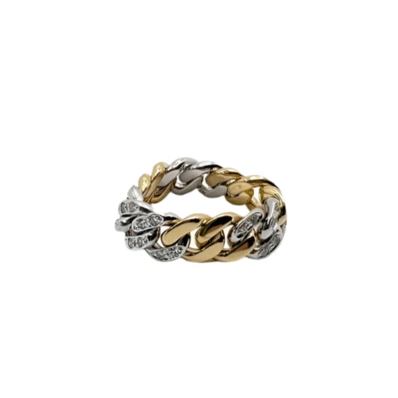 Bague POMELLATO en or jaune, or blanc et diamants