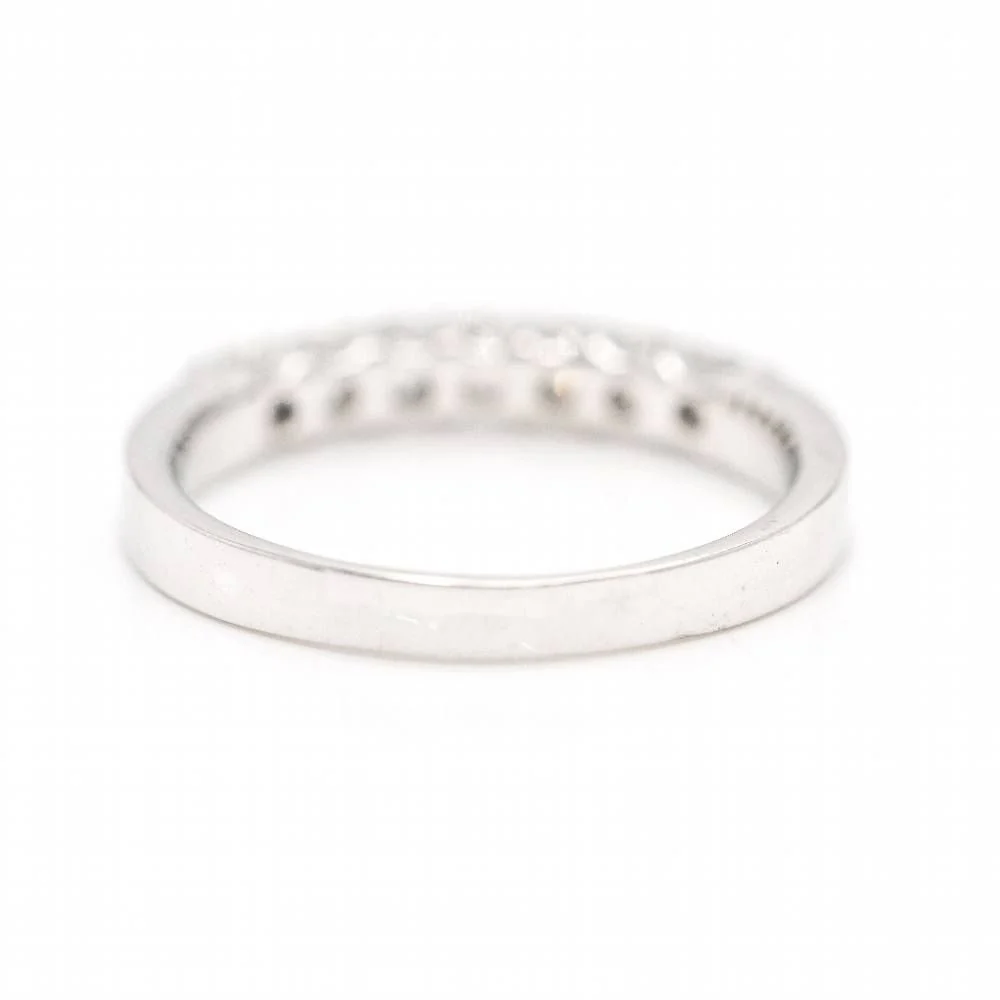 Bague demi-alliance en or blanc et diamants - Image 5