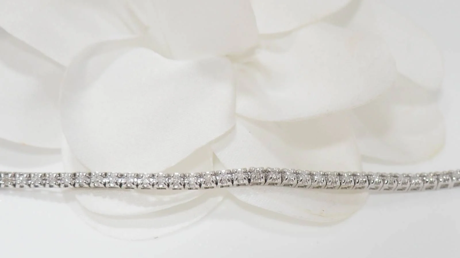Bracelet rivière en or blanc et diamants 1ct - Image 5