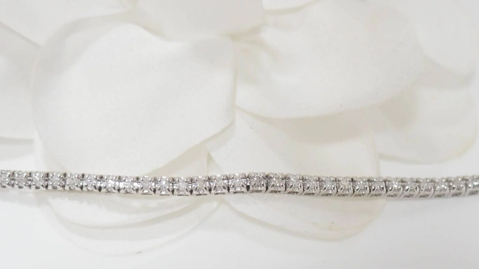 Bracelet rivière en or blanc et diamants 1ct - Image 6