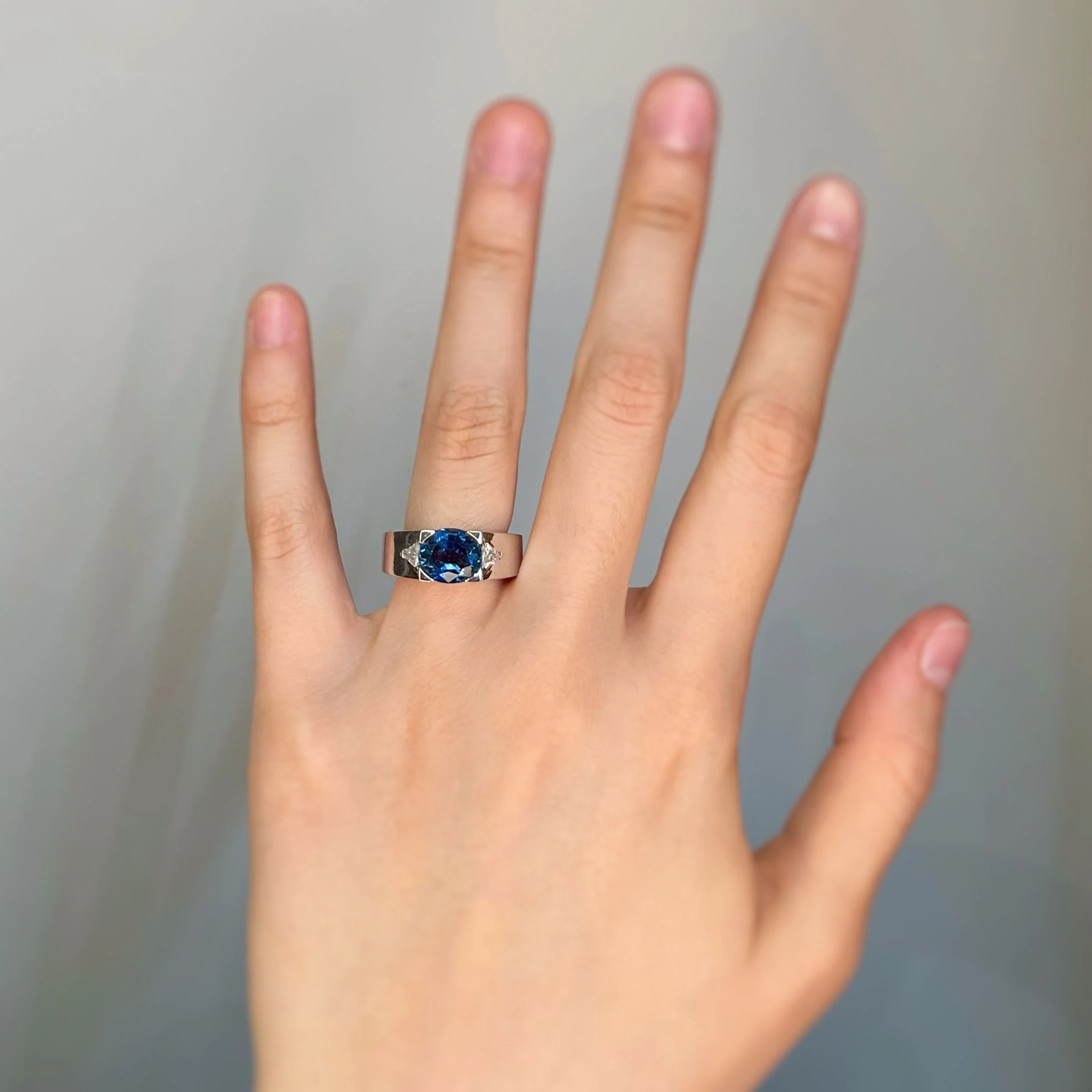 Bague - Or, Saphir & Diamants - Image 4