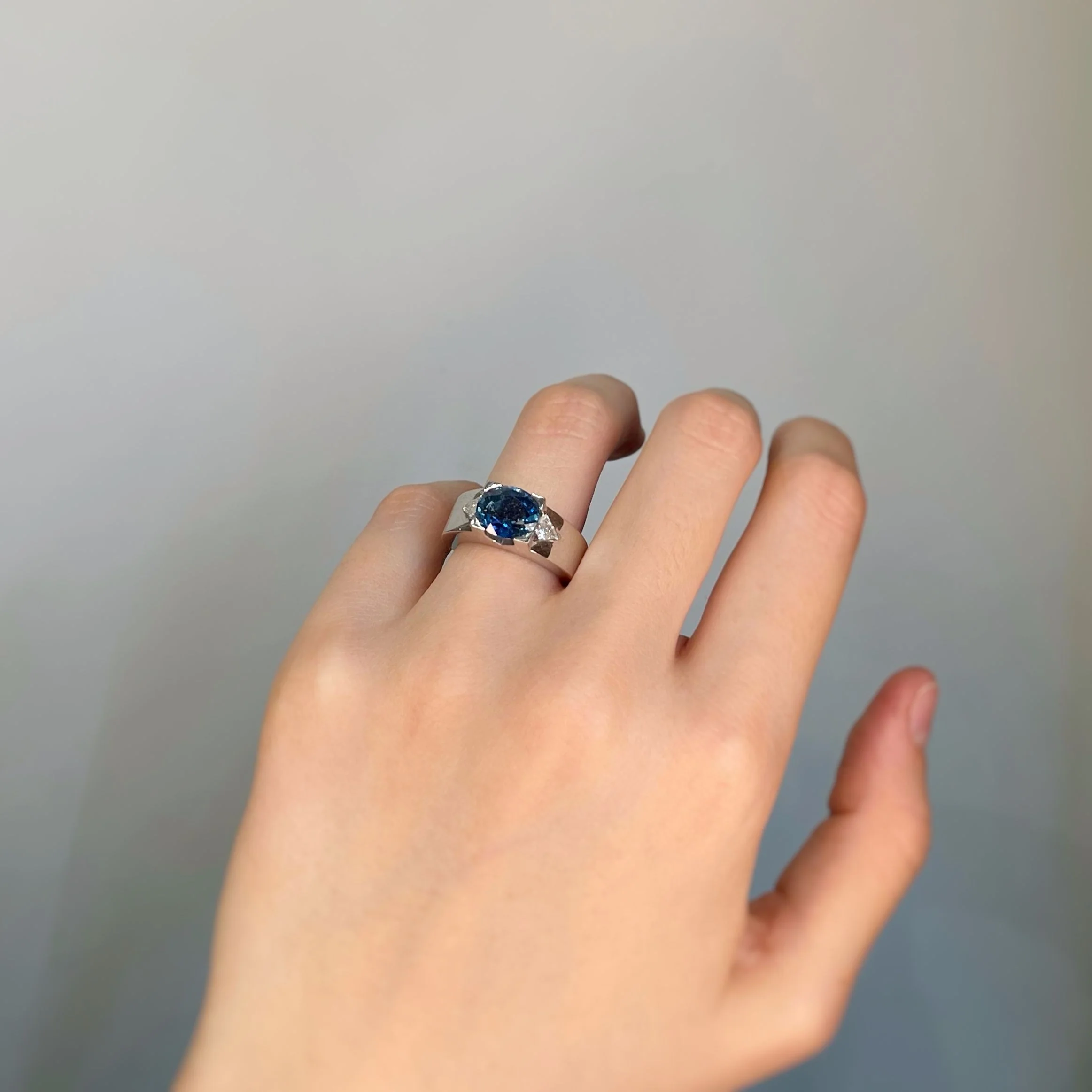 Bague - Or, Saphir & Diamants - Image 5