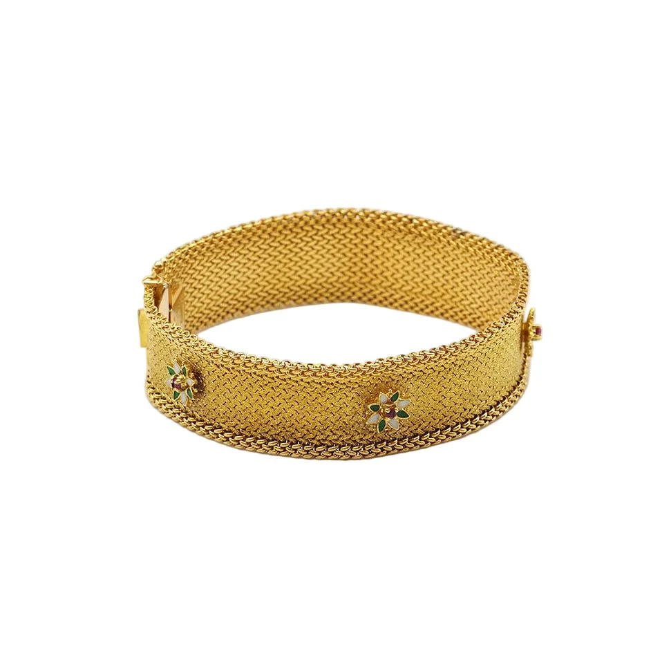 Bracelet Maille en or jaune et rubis