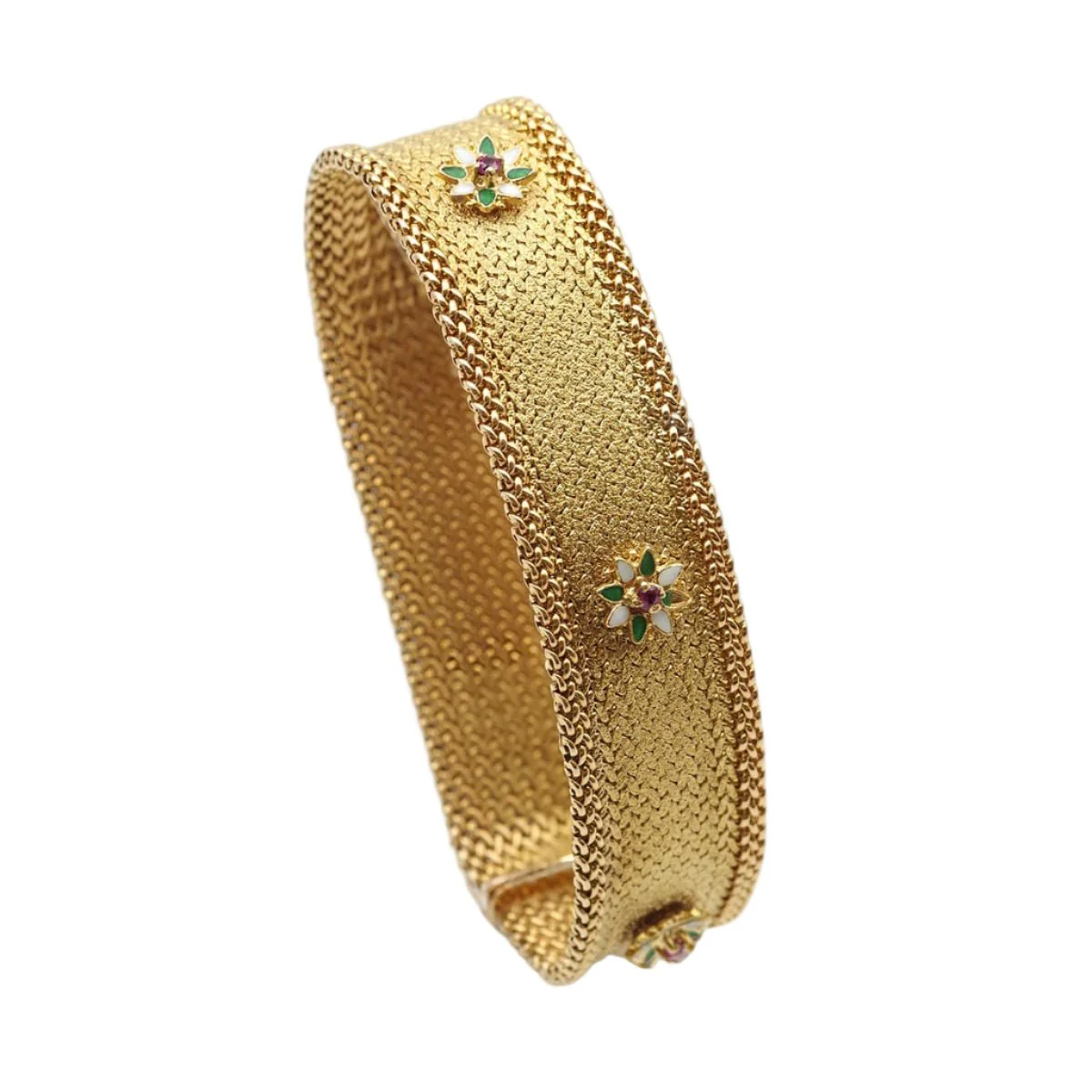 Bracelet Maille en or jaune et rubis - Image 3