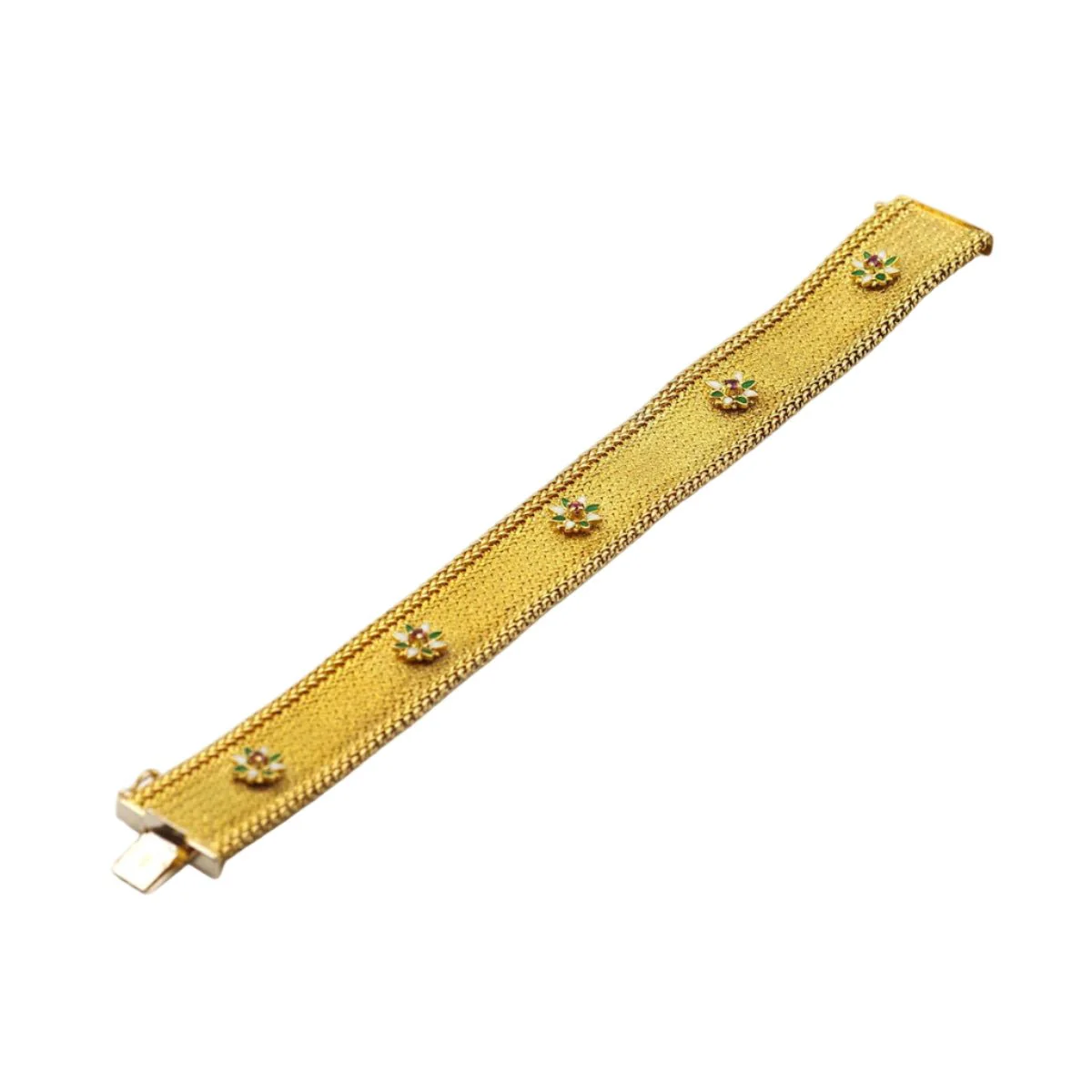 Bracelet Maille en or jaune et rubis - Image 4