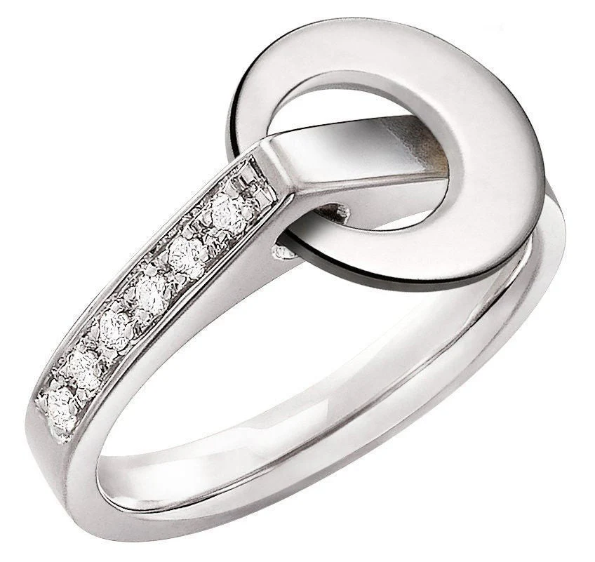 Bague lilistone or gris diamants