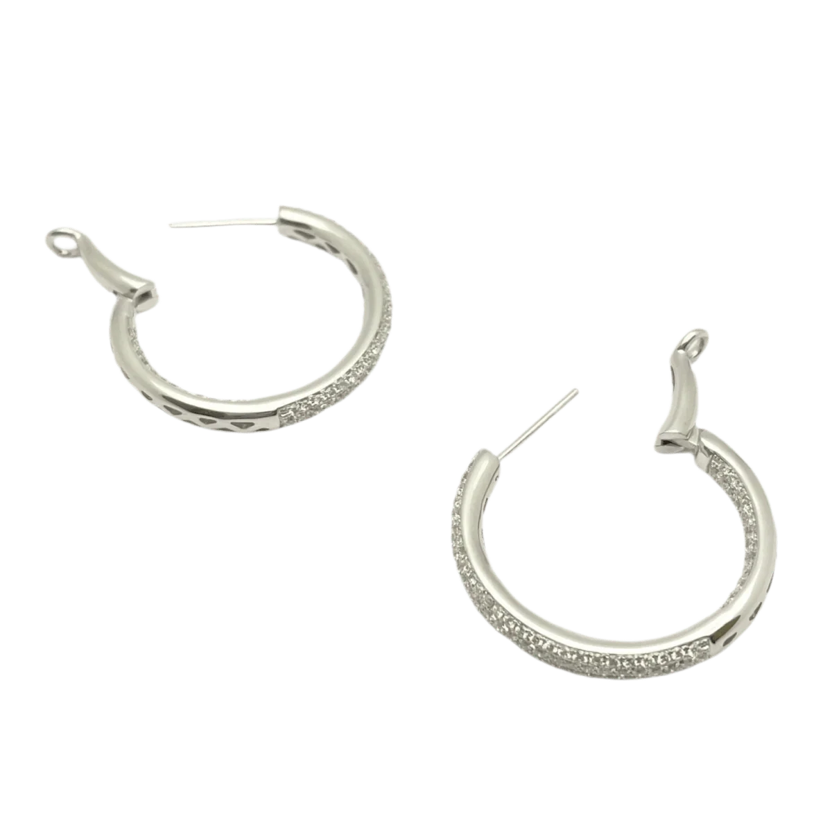 Boucles d'oreilles en or blanc et diamants - Image 2