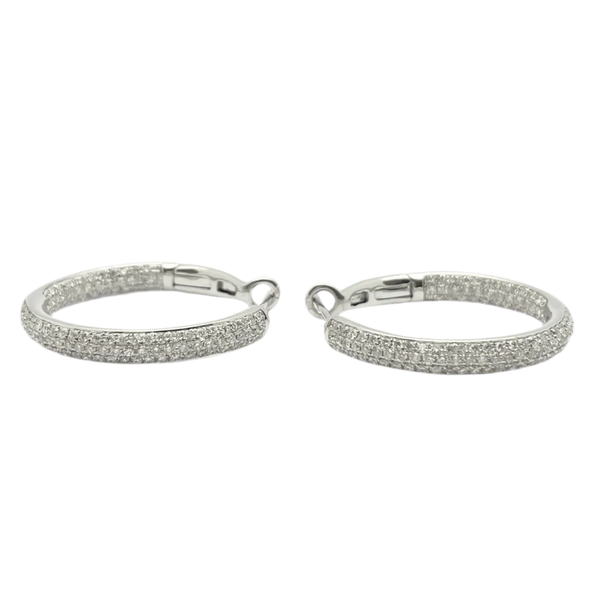 Boucles d'oreilles en or blanc et diamants - Image 3