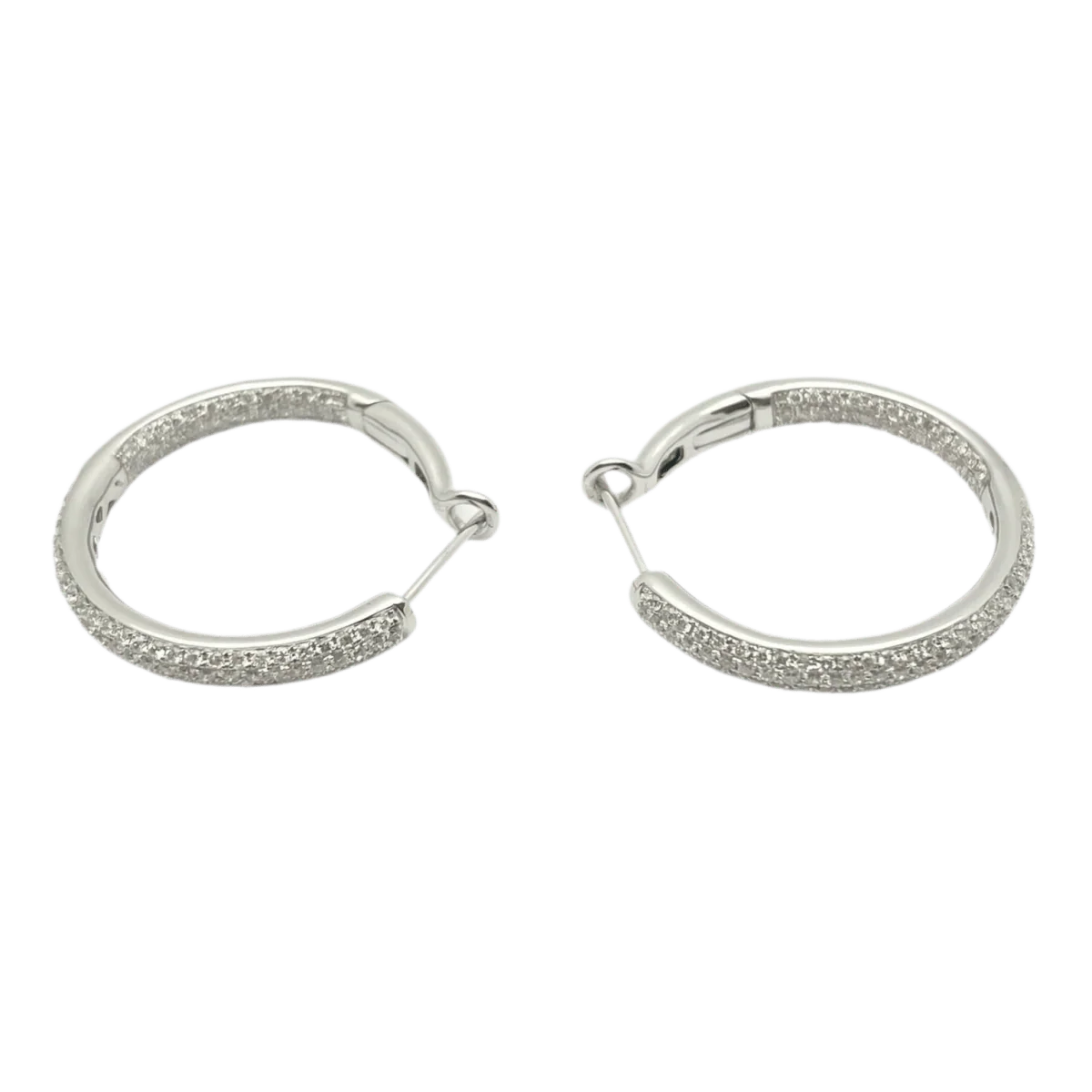 Boucles d'oreilles en or blanc et diamants - Image 4