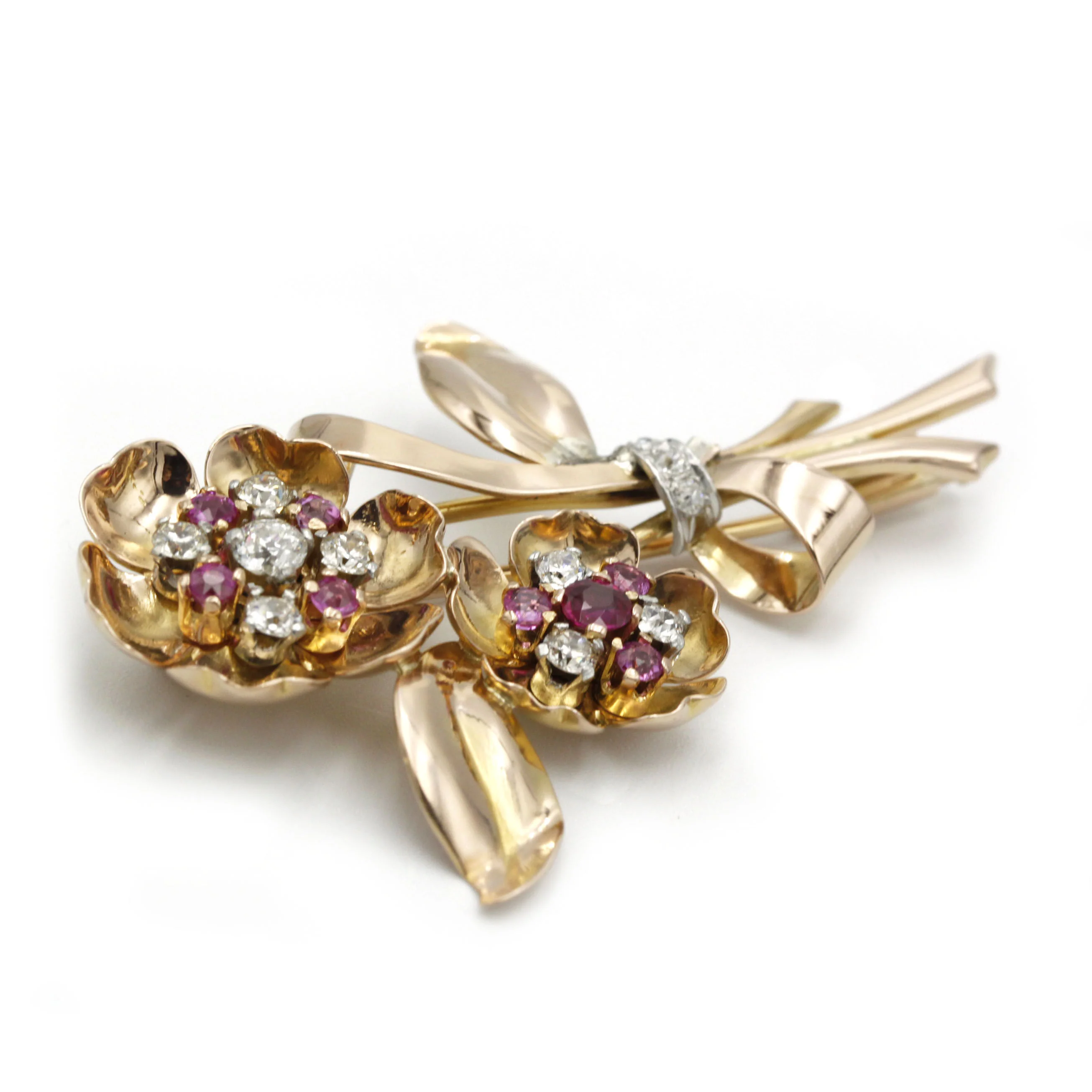 Broche - Or, platine & Diamants & Rubis - Image 5