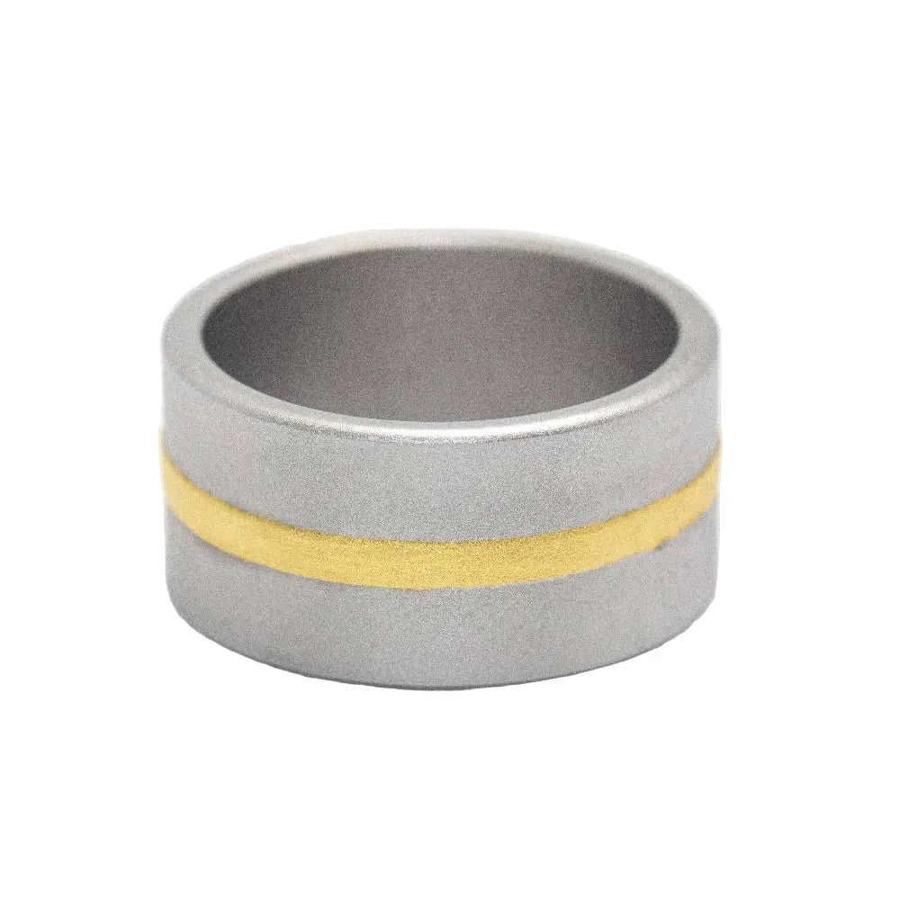 Bague Bandeau NIESSING en or jaune et acier