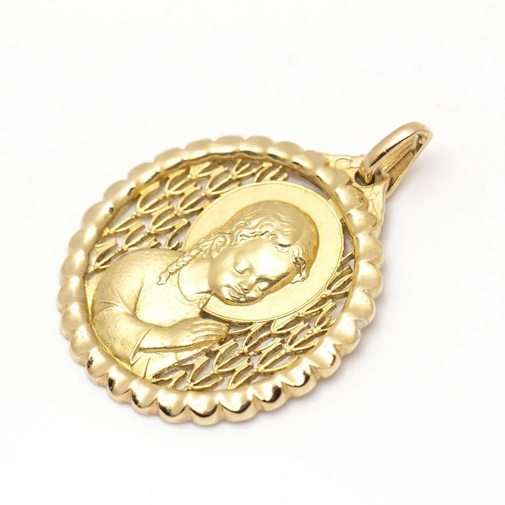 Pendentif Médaille 1959 en or jaune. Deuxième main - Image 2
